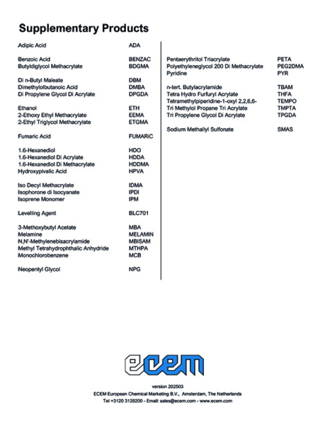 ECEM Supplementary Products
